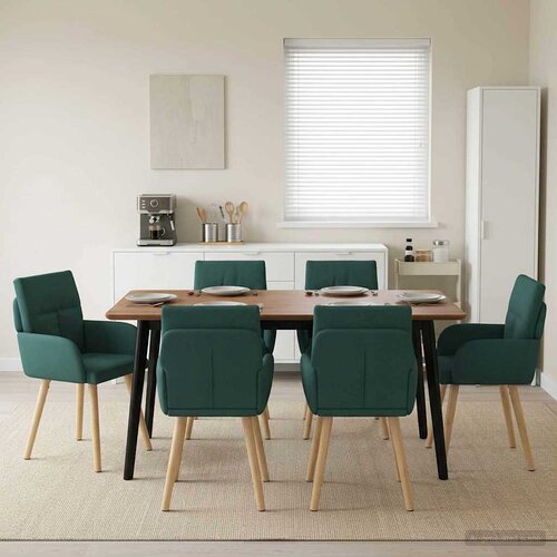  Trpezarijske stolice 6 pcs Tkanina Tamnozelena 60 x 56 x 96 cm Cijene