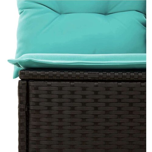  Vrtna garnitura - 9-dijelni set vrtnih sofa od poliratana s jastucima crni - Crna 4x corner+4x centre+1x garden+12x back+8x seat Slike