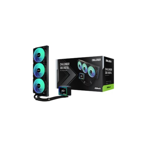 AsRock 360 A-RGB LCD AIOLiquid Cooler, Challenger3&Prime; LCD, 1851, 1700, AM4, AM5 Cijene