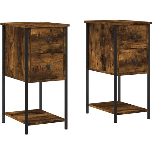 Maison Chic Dvo delni komplet Nočne omarice - Nočne mize dimljeni hrast 32x42x70 cm inženirski les, (21690137) Cene