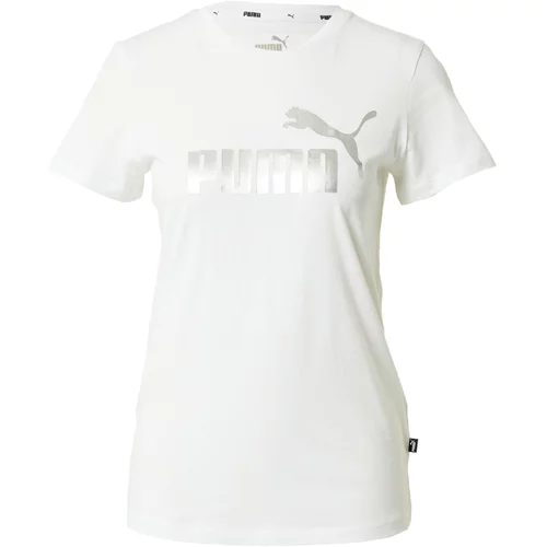 Puma Tehnička sportska majica 'Essentials+' srebro / bijela
