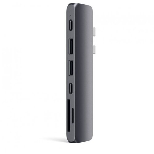 Satechi Aluminium Type-C PRO Hub, HDMI 4K, PassThroughCharging, 2x USB3.0, 2xSD, ThunderBolt 3, siva Cijene