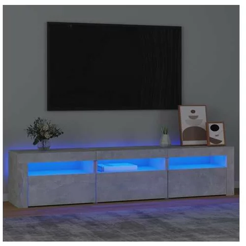  TV omarica z LED lučkami betonsko siva 180x35x40 cm