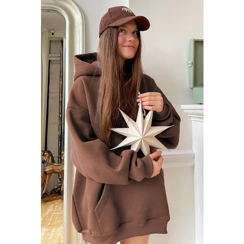 Madmext Sweatshirt - Brown - Oversize