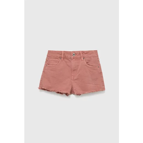 Pepe Jeans Dječje traper kratke hlače boja: ružičasta, glatki materijal