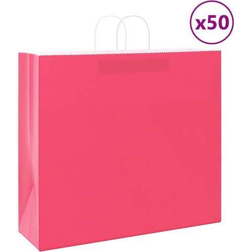  Papirnate vrećice 50 kom s ručkama ružičaste 54x15x49 cm Cijene