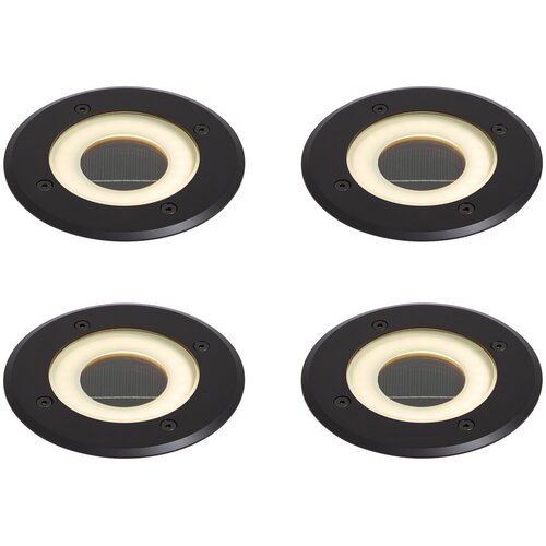 QAZQA Set van 4 moderne grondspots zwart incl. LED oplaadbaar met solar IP65 - Solyx Cene