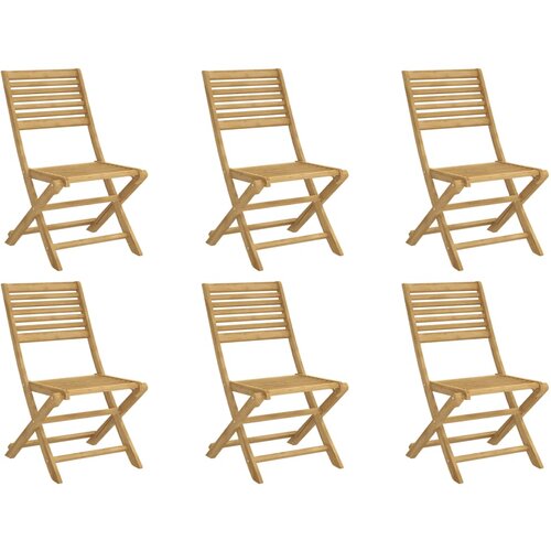 Maison Chic Zložljivi Vrtni Stoli - Stol za vrti 6 kosov 48,5x61,5x87 cm trdna akacija JS2996, (21876622) Cene