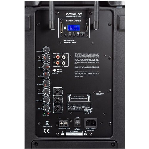Ld Systems ArtSound U10 Akumulatorski zvočnik 300W + 2 x daljinski ročni mikrofon - - Audio-Kondric Slike