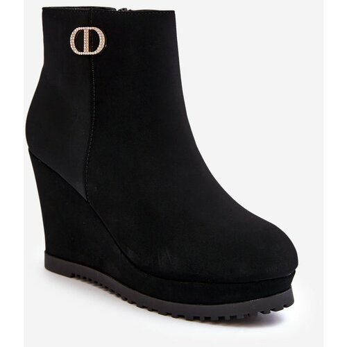 Kesi Women's wedge ankle boots with small embellishments, black Bertolina Slike