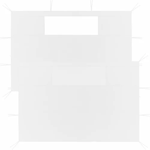 vidaXL Stranice za paviljon z okni 2 kosa bele, (20692645)