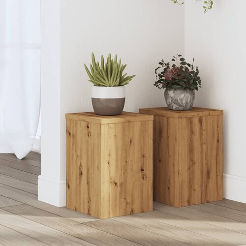 vidaXL Stojalo za rastline 2 kosa artisan hrast 20x20x30 cm inž. les Cene