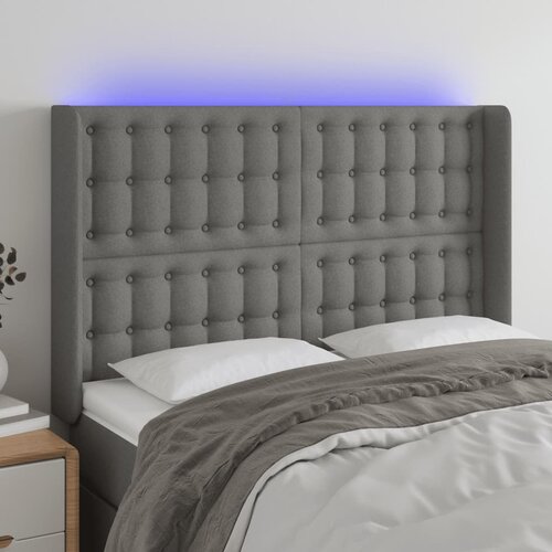  LED uzglavlje tamnosivo 147 x 16 x 118/128 cm od tkanine Cene