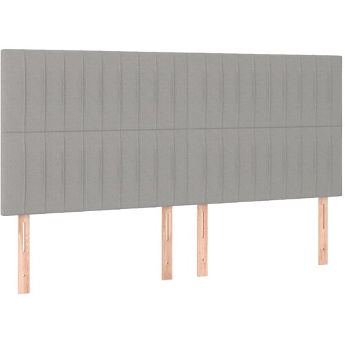 Maison Chic Posteljno vzglavje - Vzglavna omarica 4 kosa svetlo siv 90x5x78/88 cm blago, (22077996) Cene