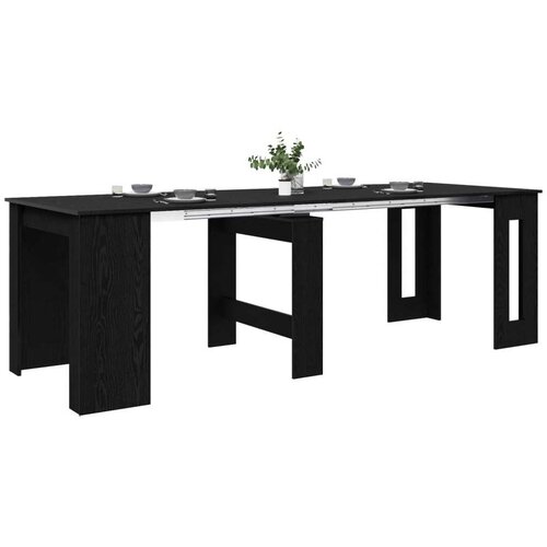  Blagovaonski stol 240 x 85 x 75 cm Konstruirano drvo Crni hrast Slike