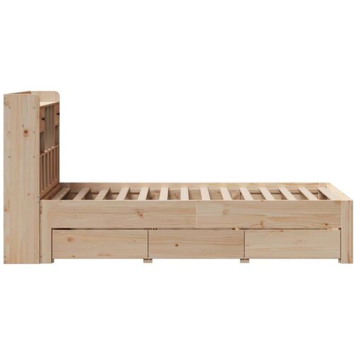 VidaXL Krevet s regalom za knjige bez madraca 75x190 cm borovina Slike