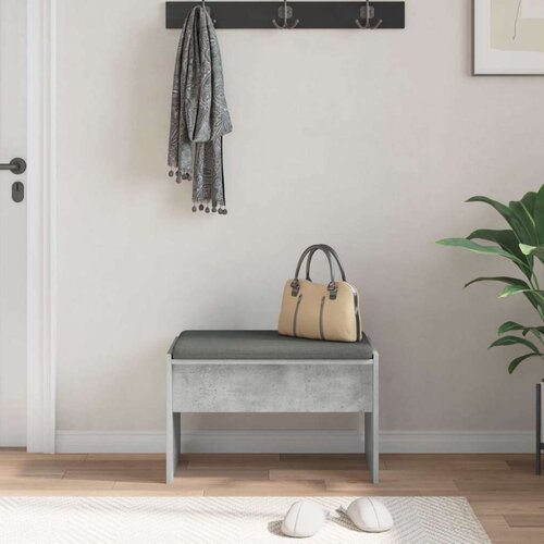 Klupa za hodnik s jastukom Betonski sivi 60 x 38 x 46 cm Slike