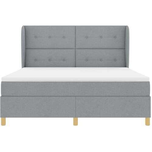  s opruga kutije Svijetlo siva 200 x 180 cm tkanina Slike