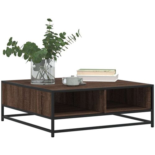 vidaXL Stol za kavu smeđi hrast 80x80x30 cm Konstruirano drvo i metal Cene
