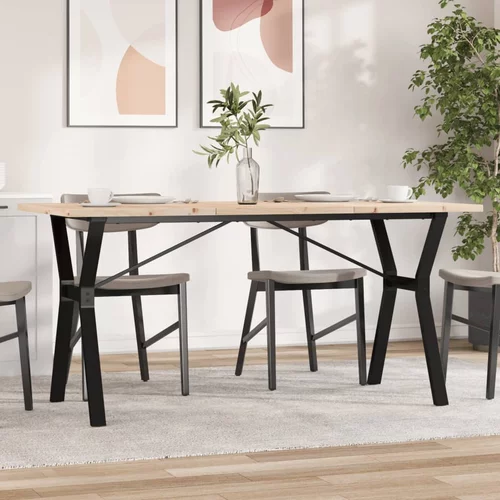 vidaXL Blagovaonski stol Y-oblika 160x80x75 5 cm od borovine i željeza