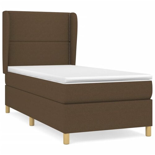 Maison Chic Box spring postelja - Vzmetna postelja z vzmetnico temno rjav 90x190 cm blago SL13510, (21907626) Slike
