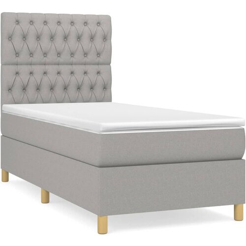 Maison Chic Box spring postelja - Vzmetna postelja z vzmetnico svetlo siva 90x190 cm blago SL6823, (21900768) Cene