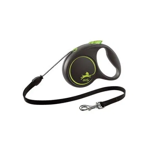 Flexi povodac Black Design M Cord 5m Zelena