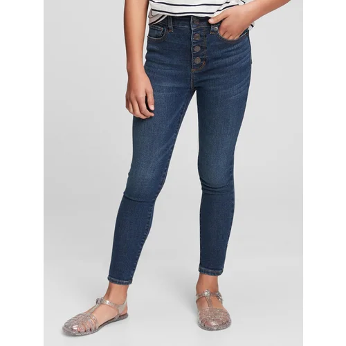 GAP Blue girls' jeans kids high-rise distressed ankle jeggings with washwell&#153