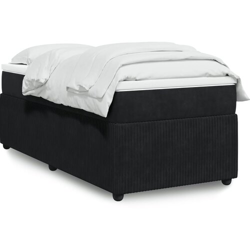 vidaXL Box spring postelja z vzmetnico črna 100x200 cm žamet Cene