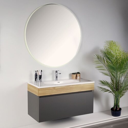 Skye Decor Set kupaonskih ormarića s umivaonikom i ogledalom, 2 dijela, antracit boja Cijene