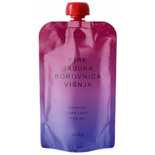 Nutrino Lab voćni pire jabuka, borovnica, vi&amp;scaron;nja 200g Slike