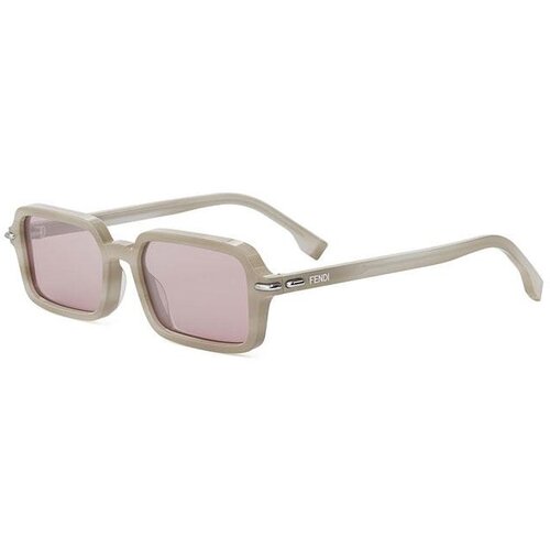 Fendi Selleria Brown Rectangular Sunglasses ONE SIZE (51) Bež/Vijolična Cene