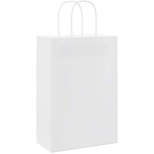  Papirnate vrećice 250 kom s ručkama bijele 21x11x31 cm Slike
