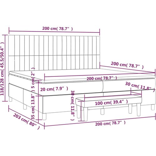  Krevet s oprugama i madracem crni 200x200 cm od tkanine Slike