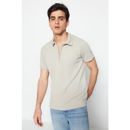 Trendyol Polo T-shirt - Gray - Fitted