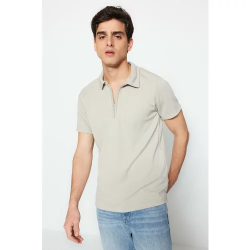 Trendyol Polo T-shirt - Gray - Fitted