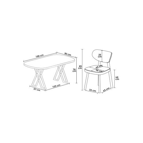 Hanah home Set trpezarijskog stola i stolica (5 delova) Axton White Cappuccino Slike
