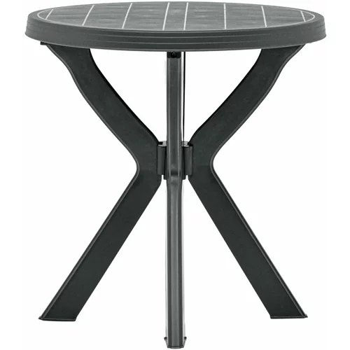vidaXL Bistro stol antracit Ø 70 cm plastični