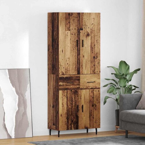 vidaXL Highboard s ladicama Staro drvo 69,5 x 34 x 180 cm Cene