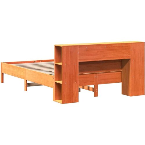 VidaXL Krevet s regalom za knjige bez madraca 140x200 cm od borovine Slike