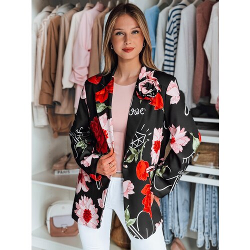 DStreet Marynarka damska one size oversize w kwiaty PETALISSA czarna Slike