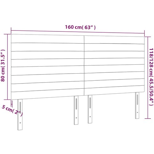  LED uzglavlje svjetlosivo 160x5x118/128 cm bar&amp;scaron;unasto Slike