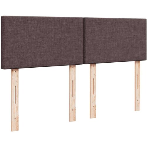 VidaXL Krevet s oprugama i madracem tamnosmeđi 140x200 cm tkanina Slike