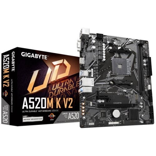 Gigabyte A520M K V2, DDR4, SATA3, USB3.2Gen1, HDMI, AM4 mATX Cene