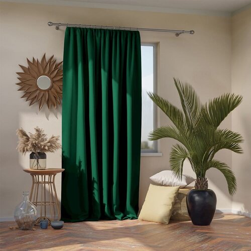 Restilo Temno zelena zatemnitvena izolacijska zavesa 140x270 cm Pleat &amp;ndash; Slike