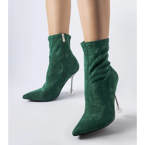 Gemre Green ankle boots with decorative heel Ferguson Cene