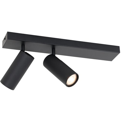 QAZQA Smart plafondspot zwart 2-lichts verstelbaar incl. 2 Wifi GU10 50mm - Renna Cene