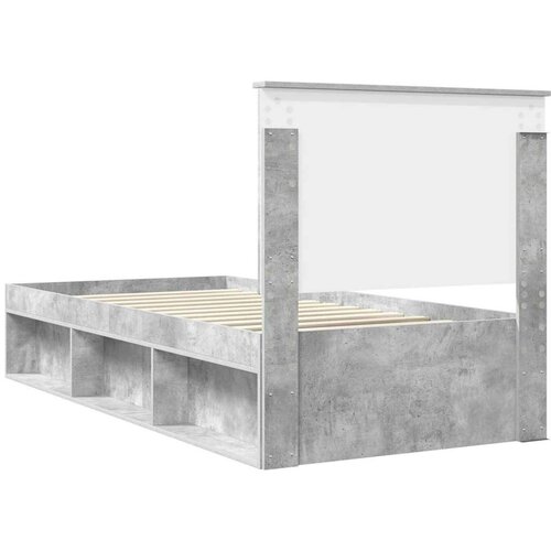  Okvir za krevet s uzglavljem Betonska siva 75 x 190 cm Slike