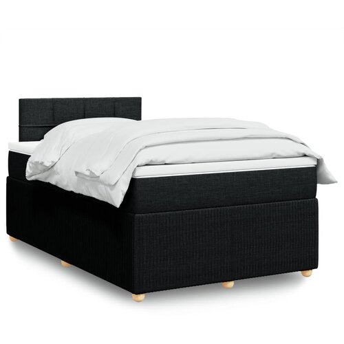 VidaXL Krevet s oprugama i madracem crni 120 x 200cm od tkanine Slike