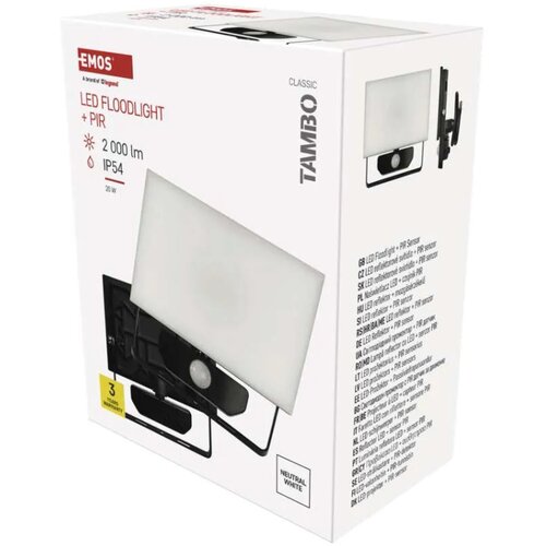 Emos led reflektor sa pir senzorom pokreta 20W tambo 2000lm nw IP54 ZS2922 Slike